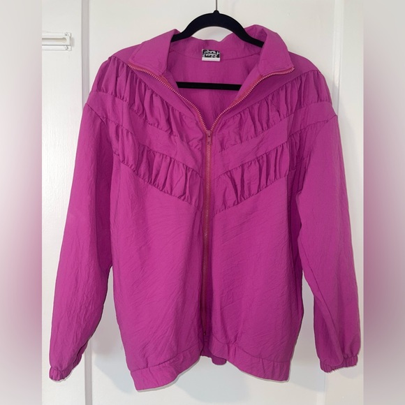 Vintage Pink Purple Teddi Sport Jacket Windbreaker Size L - Picture 1 of 3